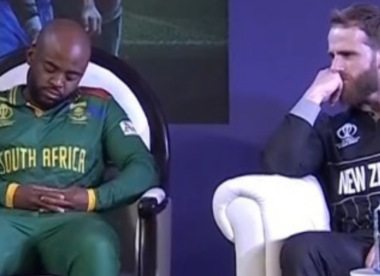 'I blame the camera angle' - Temba Bavuma responds after being caught 'sleeping' at World Cup captain's day