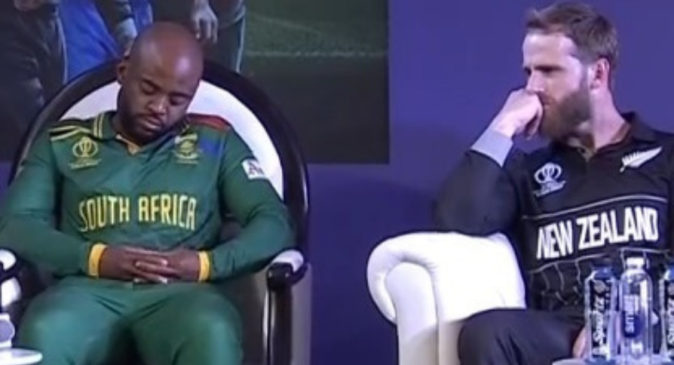 Temba Bavuma was allegedly caught napping at the 2023 World Cup captain's media day