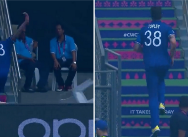 Reece Topley topples chair over in frustration, throws objects against dressing room glass after injury
