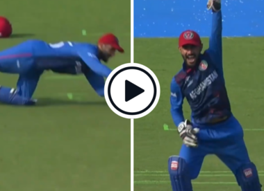 Watch: 'As good as you'll get anywhere' - Afghan youngster takes low one-hander off inside edge during New Zealand collapse