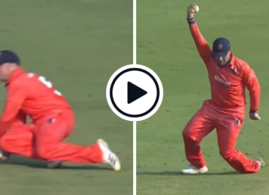 Watch: Minutes after pressing catch to turf, Roelof van der Merwe correctly takes low catch