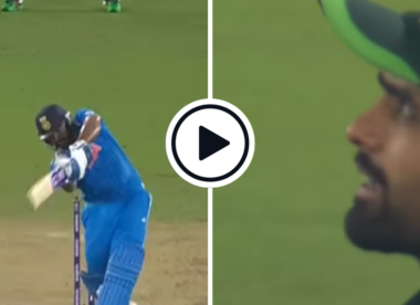 Watch: Rohit Sharma launches Haris Rauf down the ground to bring up 300 ODI sixes in style