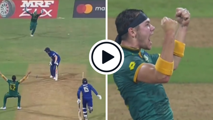 Watch: Gerald Coetzee bellows all-time great celebrappeal after trapping Harry Brook plumb in front | CWC 2023