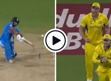 Watch: Mitchell Starc nicks off World Cup debutant Ishan Kishan for golden duck to spark epic collapse