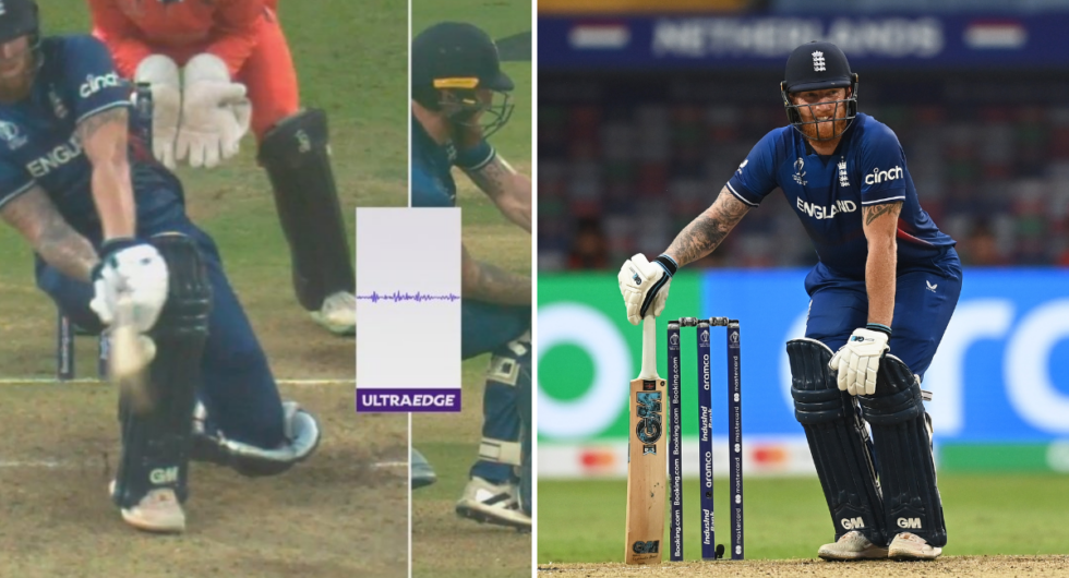 Ben Stokes was given not out to an lbw decision before making his first World Cup century