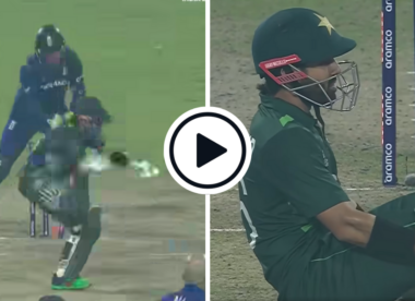 Watch: 'Painful comedy' - Mohammad Rizwan goes down with cramp as he gets bowled