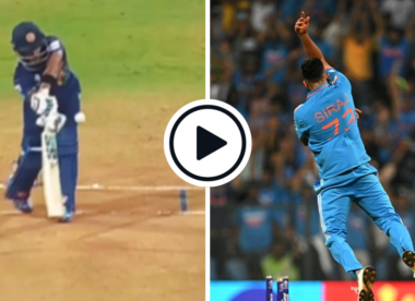 Watch: Bumrah and Siraj reduce Sri Lanka to 3-4 in 19 balls in Asia Cup final repeat | World Cup 2023