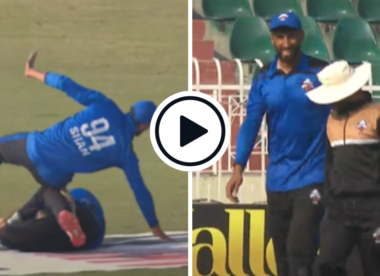 Watch: Sarfaraz Ahmed and new Test captain Shan Masood collide going for catch in Pakistan Cup semi-final