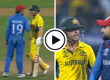 Watch: Rashid Khan and David Warner involved in heated exchange during Australia chase