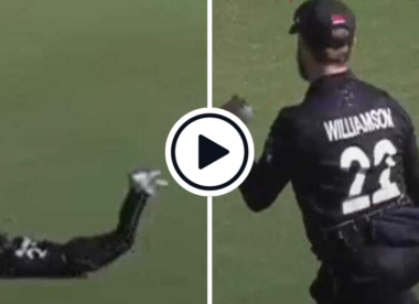 Watch: Kane Williamson sprints back nearly 20 metres, takes sensational diving catch in comeback game after thumb fracture | CWC23