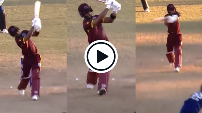 Watch: Shai Hope hits Sam Curran for three sixes in four balls to seal memorable West Indies win over England