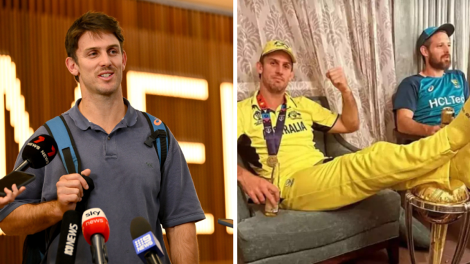 Mitchell Marsh: 'No disrespect meant' in photo of feet on World Cup trophy