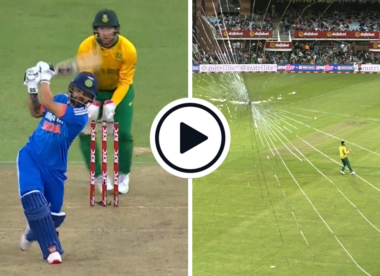 Watch: Rinku Singh smashes press-box window with massive six in South Africa India T20I