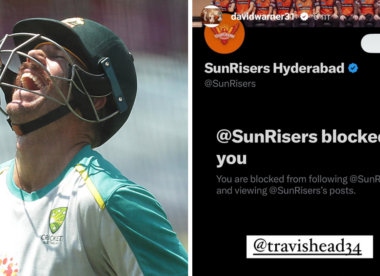 David Warner finds out he is blocked by Sunrisers Hyderabad during attempt to congratulate Travis Head