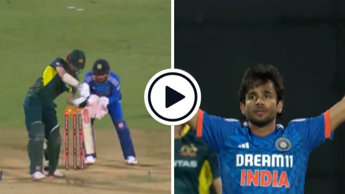 Watch: Six and out - Ravi Bishnoi takes out Travis Head's off stump immediately after being slogged for six