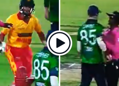 Watch: Umpires hold players back during angry exchange in Zimbabwe-Ireland T20I
