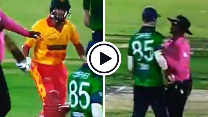 Watch: Umpires hold players back during angry exchange in Zimbabwe-Ireland T20I