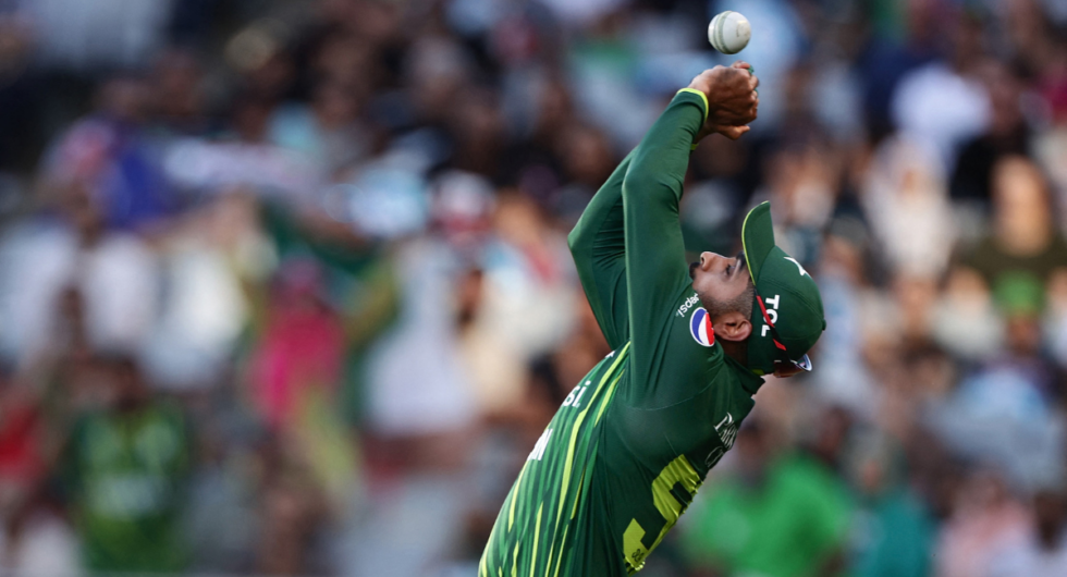 Babar Azam drops a catch during the New Zealand-Pakistan T20I series