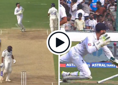 Watch: Ben Foakes comically takes out all three stumps attempting to field ball