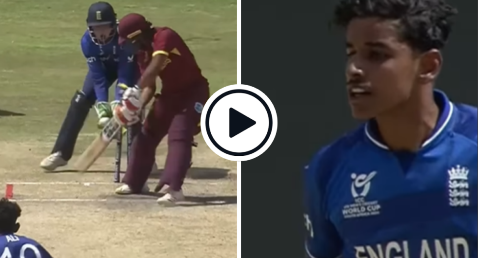 Tazeem Ali picked up two wickets in two overs and ended with 3-34 in the U19 World Cup for England vs West Indies