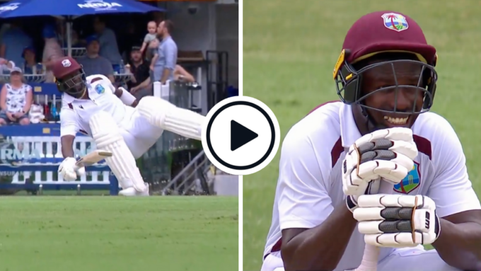 Watch: Kemar Roach sent back mid-pitch, slips over in comedic run out | AUS v WI
