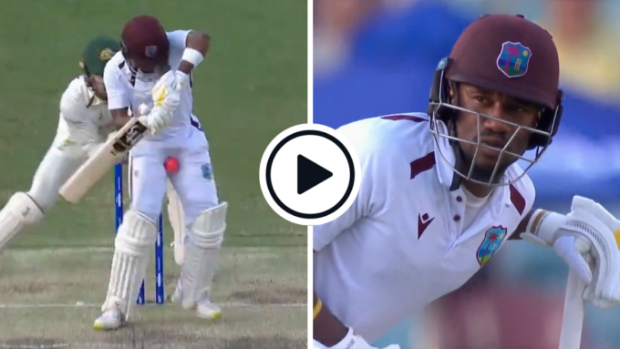 Watch: West Indies batter doubles over in pain after copping groin blow playing unorthodox leave