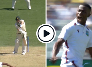 Watch: 'Fairytale beginning' – Debutant Shamar Joseph claims first-time opener Steve Smith off his first ball in Test cricket