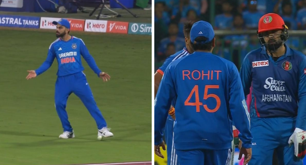 Rohit Sharma argues with Afghanistan batters after they take overthrow runs
