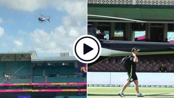 Watch: David Warner lands on SCG outfield in helicopter to play BBL
