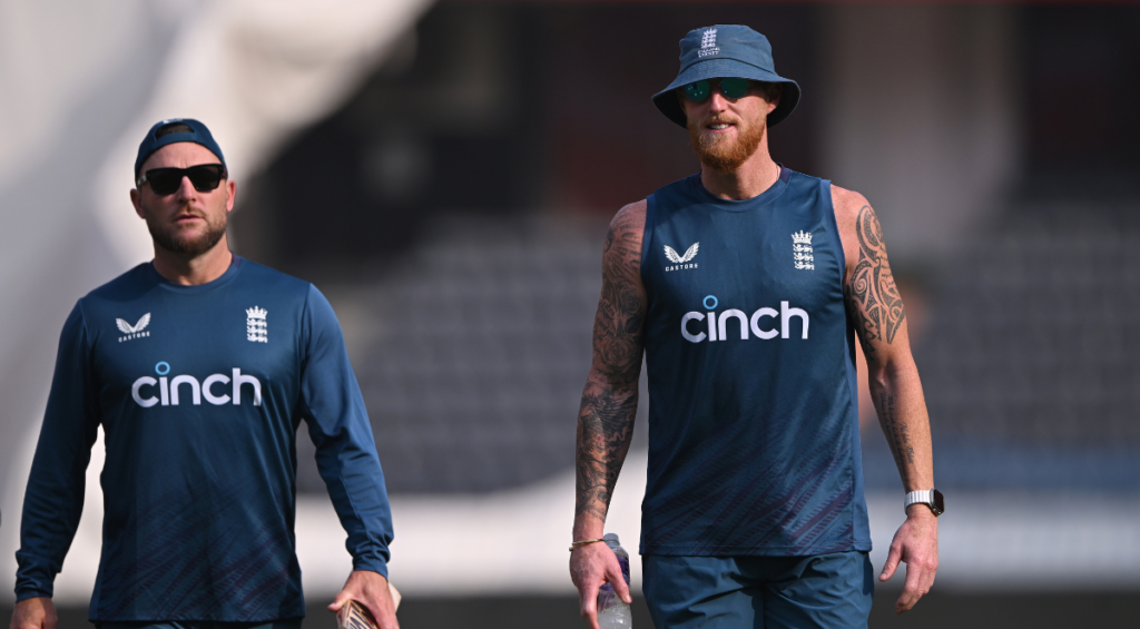 England head coach and captain Brendon McCullum and Ben Stokes, who have plenty of decisions to make ahead of the first Test v India