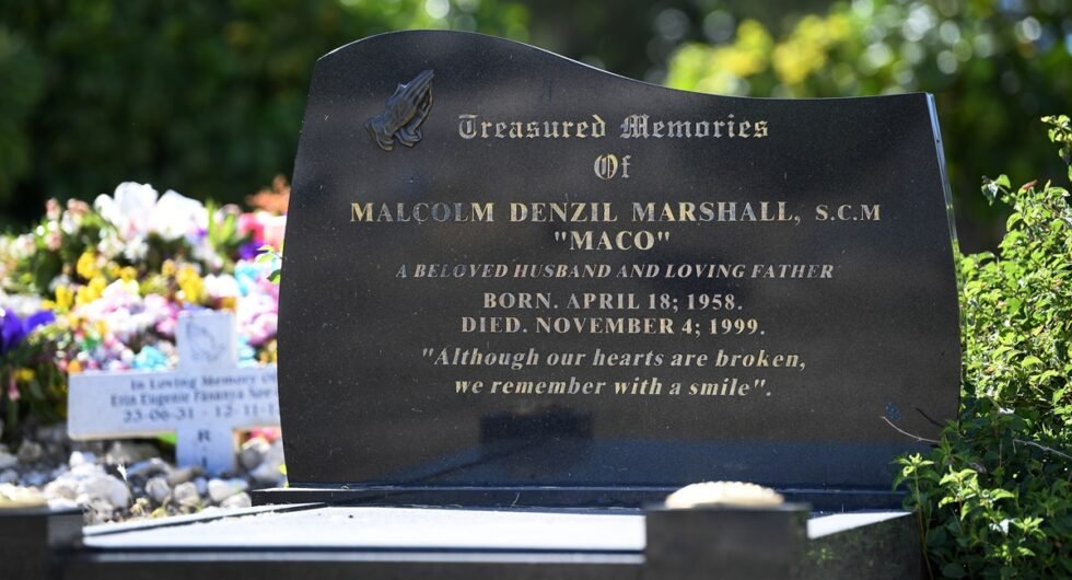 Malcolm Marshall gravestone