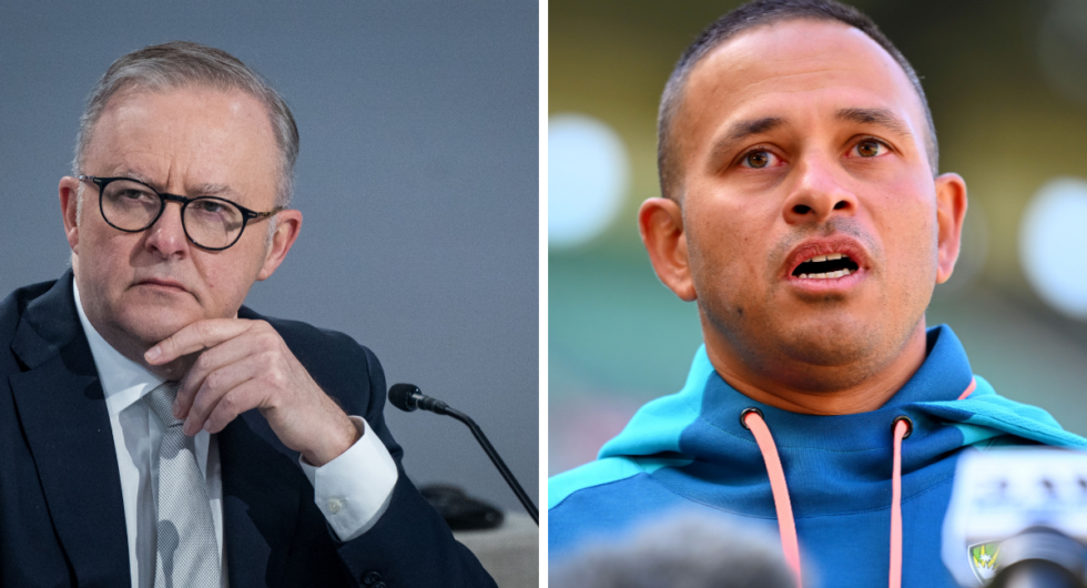 Australia PM Anthony Albanese becomes the latest person to support Usman Khawaja for showing messages seemingly in solidarity with the Israel-Palestine conflict.