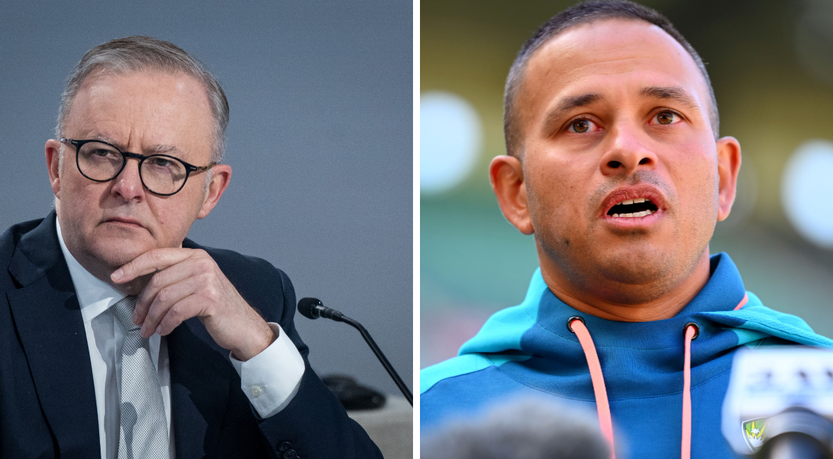 Australia PM Anthony Albanese becomes the latest person to support Usman Khawaja for showing messages seemingly in solidarity with the Israel-Palestine conflict.