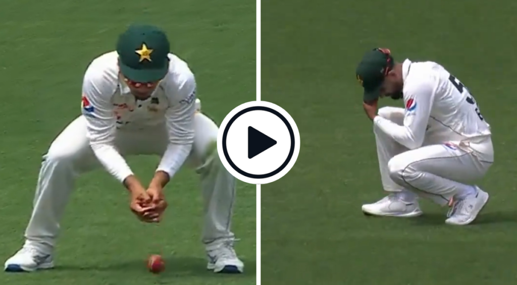 Saim Ayub drops easy catch of David Warner