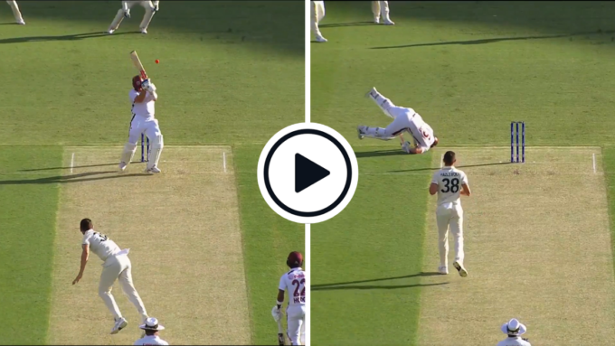 Watch: West Indies batter almost falls onto own stumps after pulling out of hook shot