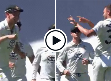 Watch: Josh Hazlewood shoos Covid positive Cameron Green away at wicket celebrations | AUS vs WI