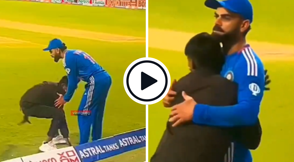 Watch: Pitch Invader Embraces Virat Kohli Before Being Hauled Away By ...