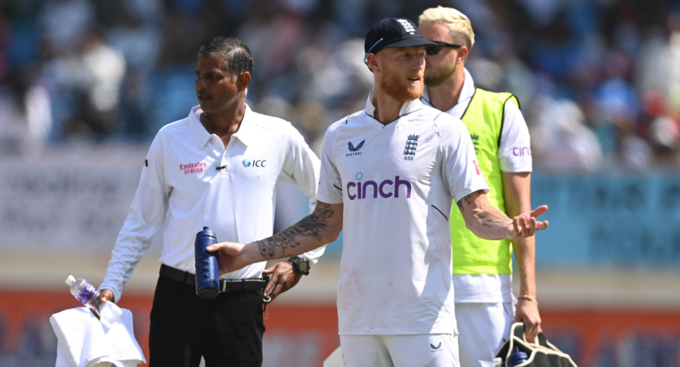 Ben Stokes on the field during England's third Test defeat to India at Rajkot