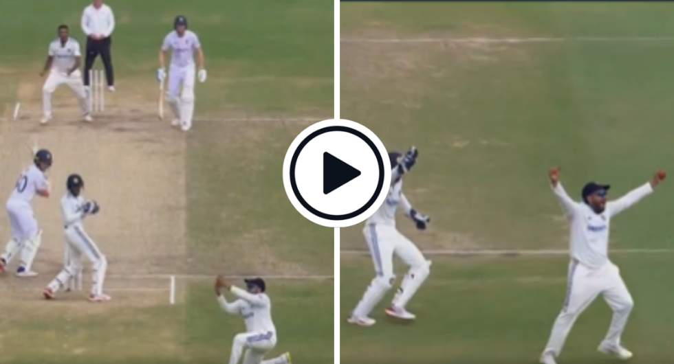 Rohit Sharma picked a sharp catch at slips to dismiss Ollie Pope on day four of the Vizag test on February 5