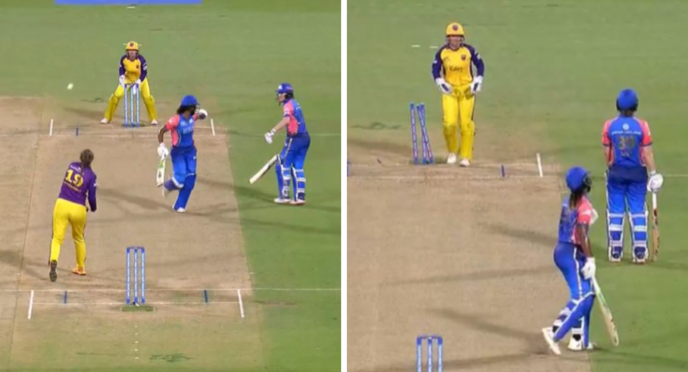 Sophie Ecclestone throws to Alyssa Healy to run out Nat Sciver-Brunt
