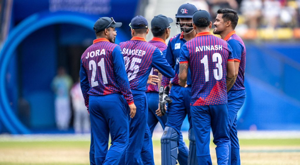 Nepal players celebrating