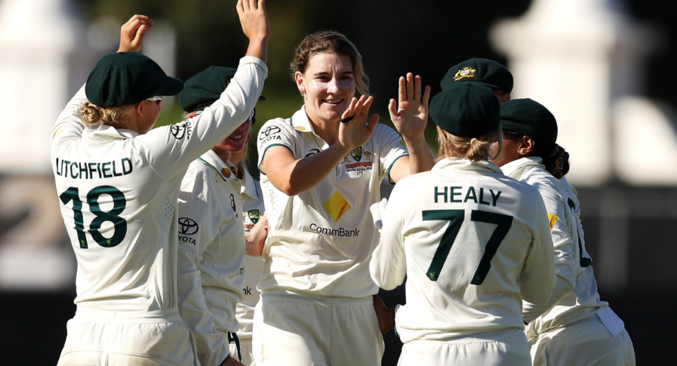 Annabel Sutherland became the first player to score a double-century and take five wickets in a women's Test