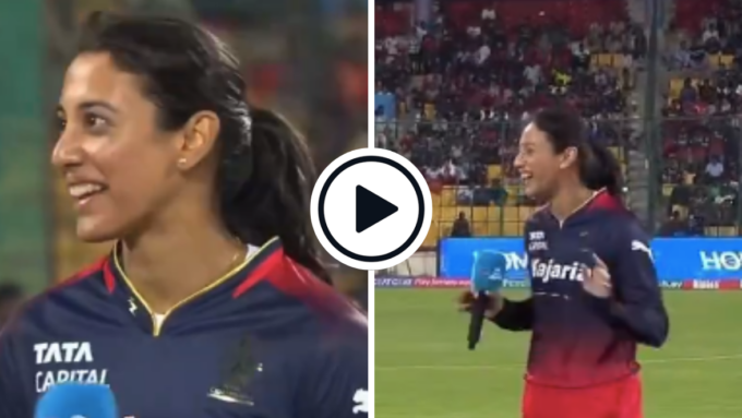 Watch: Smriti Mandhana struggles to speak through cheering noise as massive home turnout welcomes RCB in WPL