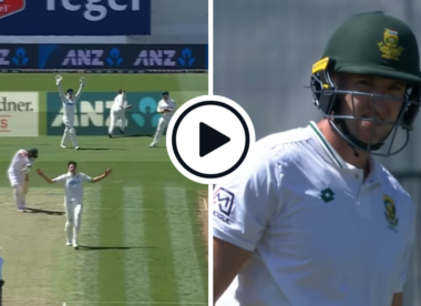 Watch: NZ debutant Will O'Rourke traps SA captain for maiden Test wicket with inward seam