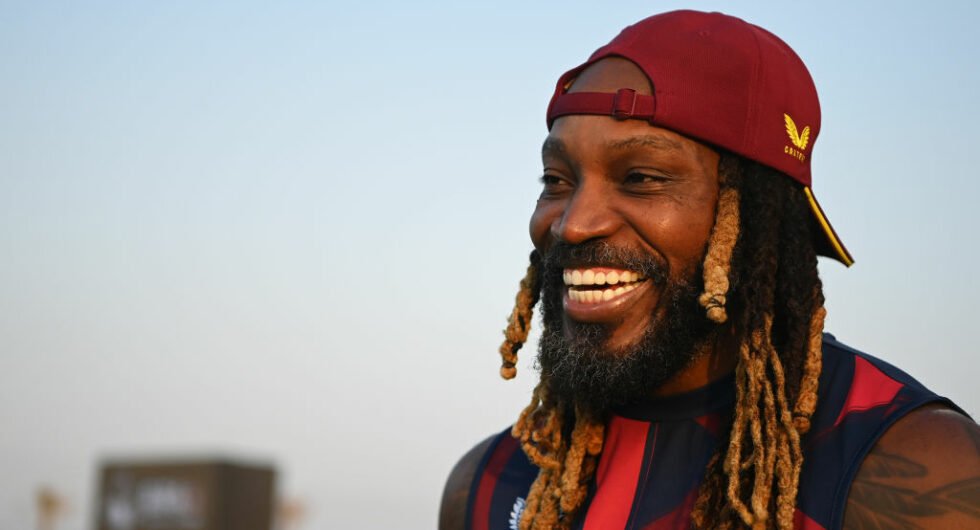 Chris Gayle smiling, he is one of several legends taking part in the 2024 IVPL