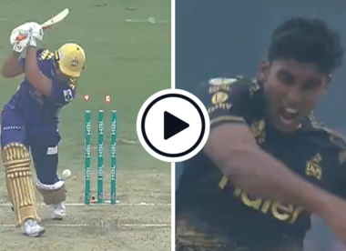 Watch: Two-metre teenager Mohammad Zeeshan outfoxes Rilee Rossouw with brilliant slower ball on PSL debut
