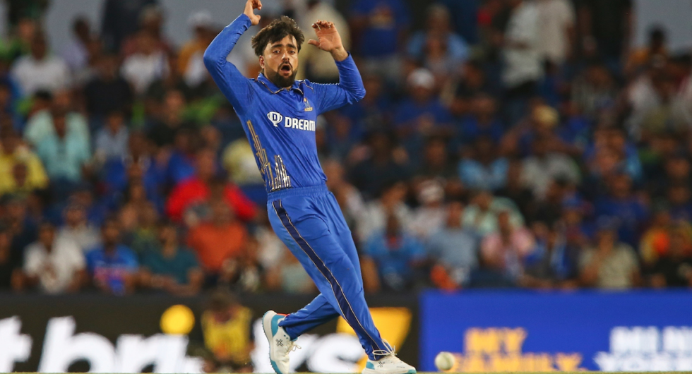 Rashid Khan of MI New York during the championship match of Major League Cricket season 1 between the Seattle Orcas and MI New York held at the Grand Prairie Stadium, Grand Prairie, TX, United States of America on the 30th July 2023.
