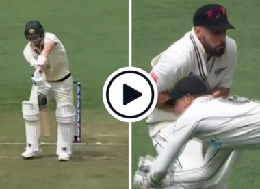 Watch: Tom Blundell flies in front of slip cordon to catch Steve Smith