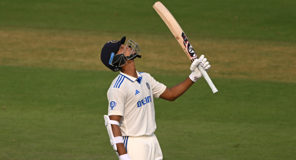 Yashasvi Jaiswal celebrates his second Test 150-plus score on the first day of the second India-England Test
