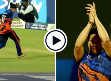 Watch: Sachin Tendulkar applauds after para-cricketer Amir Hussain makes brilliant boundary save in Indian Street Premier League